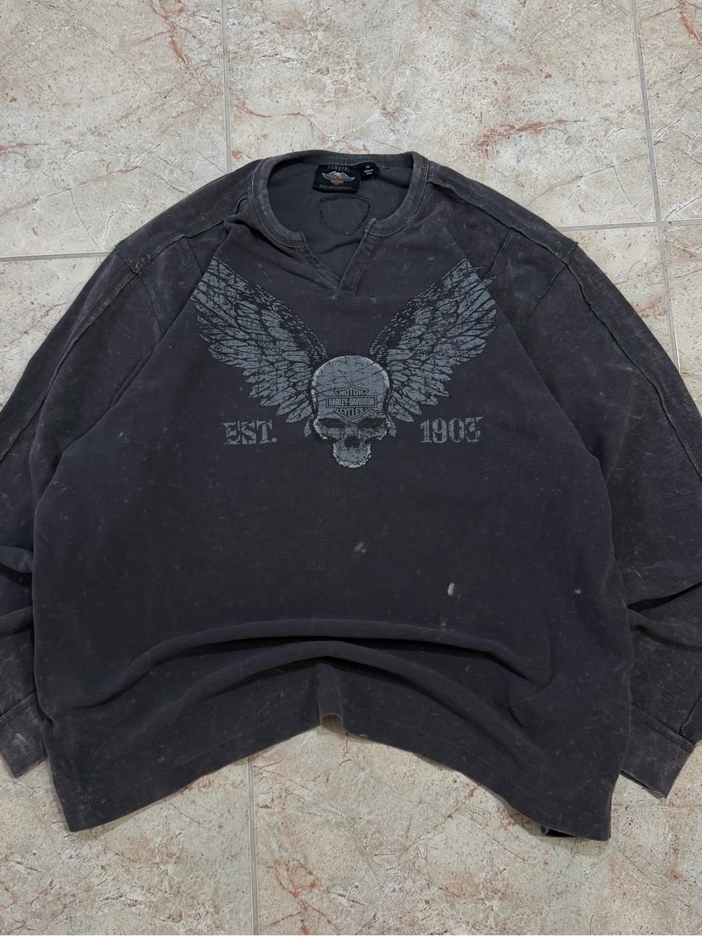 Harley-Davidson Black Winged Skull Graphic Sweatshirt